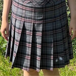 Gray plaid beetlejuice beetlejuice skirt.